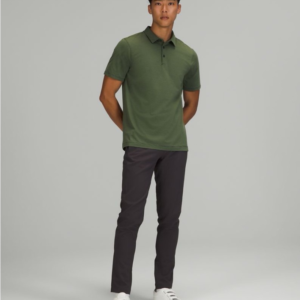 Lululemon Evolution Polo in Tonka Stripe Rainforest Green Green Twill size XL - Picture 2 of 9